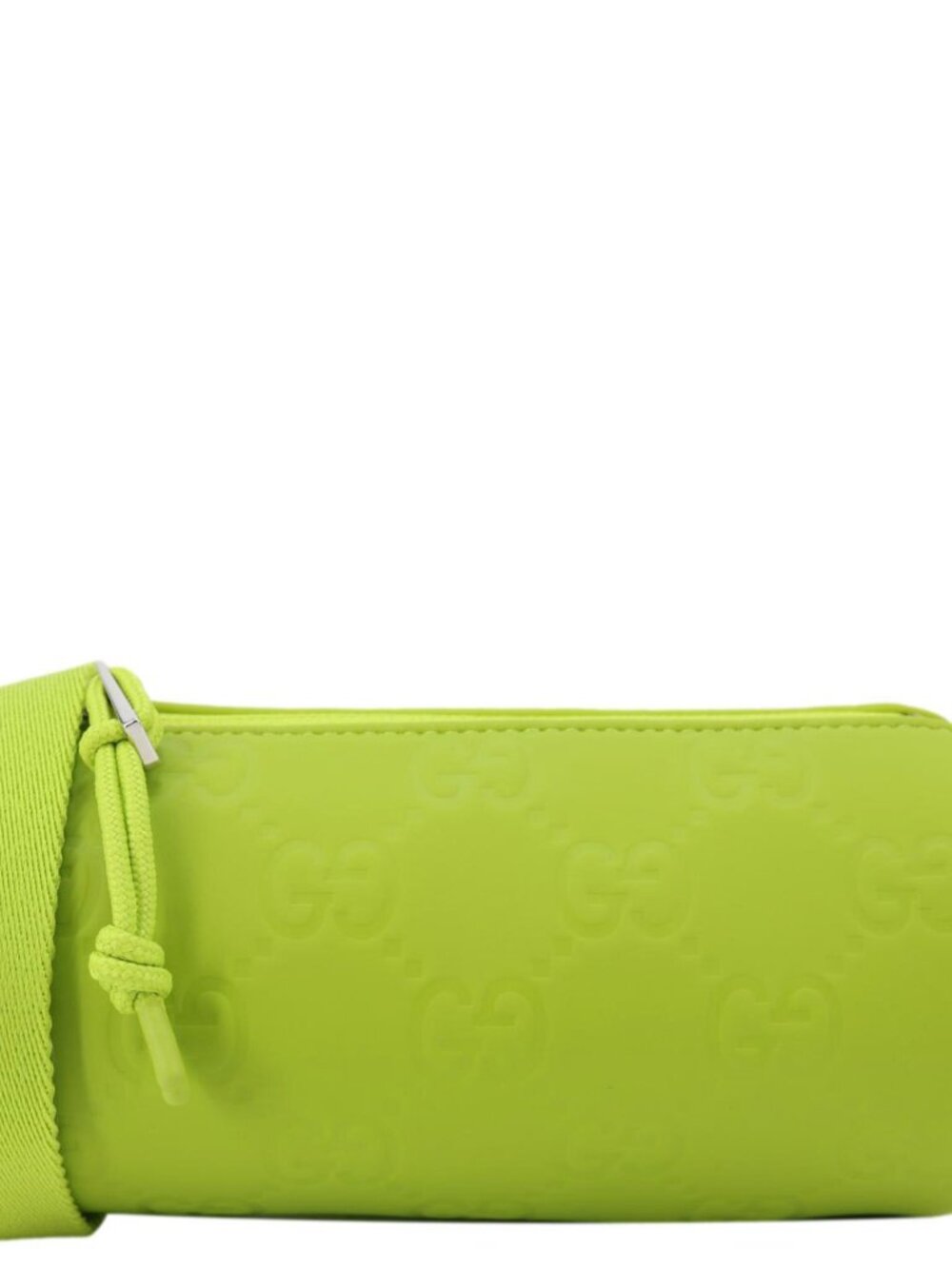 Gucci Edge Cylinder Mini GG Matte Rubber Fabric Shoulder Bag Green 834248